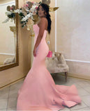 Stunning Strapless Pink Mermaid Prom Dress Sweetheart Evening Party Dress