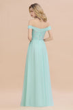 Stunning Sweetheart Ruffles Simple Prom Dresses Off the Shoulder aline Bridesmaid Dress