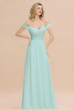 Stunning Sweetheart Ruffles Simple Prom Dresses Off the Shoulder aline Bridesmaid Dress