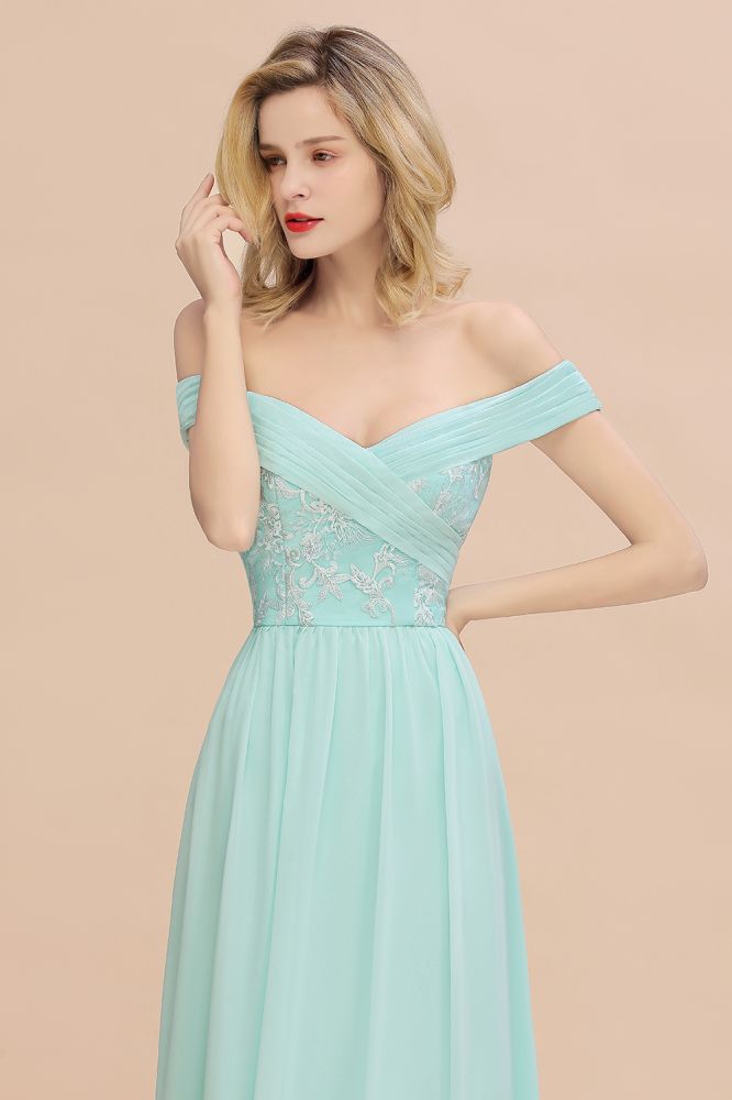 Stunning Sweetheart Ruffles Simple Prom Dresses Off the Shoulder aline Bridesmaid Dress