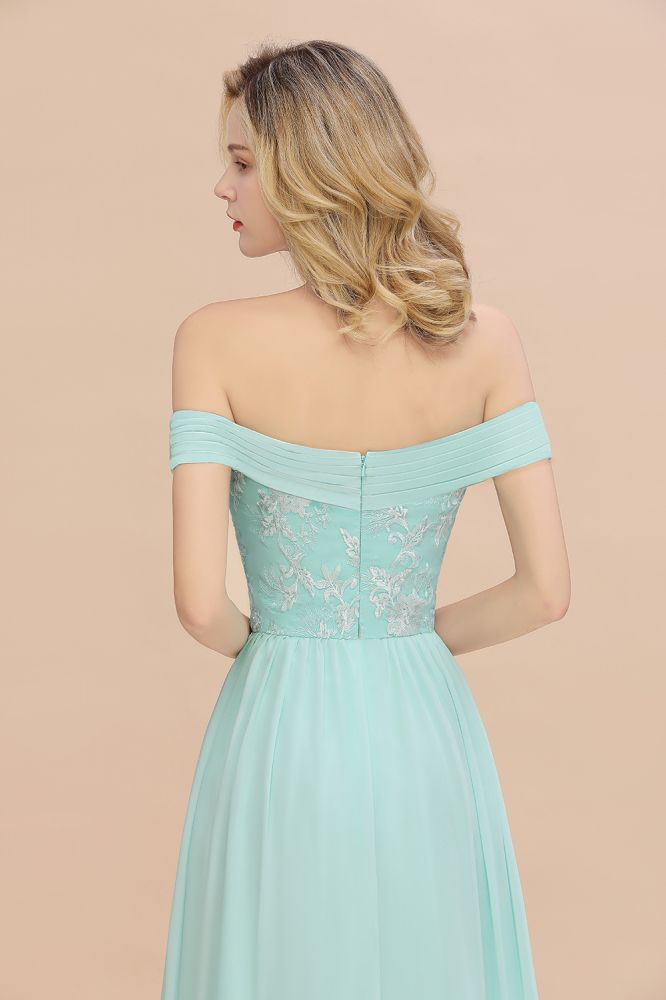 Stunning Sweetheart Ruffles Simple Prom Dresses Off the Shoulder aline Bridesmaid Dress