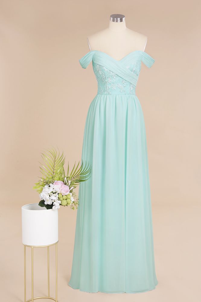 Stunning Sweetheart Ruffles Simple Prom Dresses Off the Shoulder aline Bridesmaid Dress