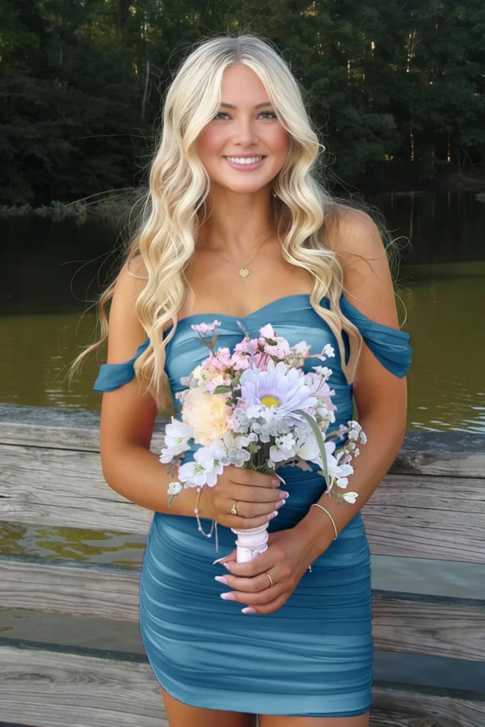 Stylish Sheath Off the Shoulder Pink Short Homecoming Dress with Ruched