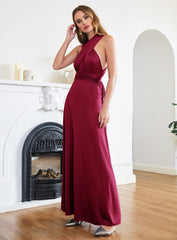 Stylish Ankle-Length Sleeveless A-Line Satin Prom Dresses