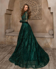 Stylish Long Sleeves Dark Green Evening Maxi Dress | Suzhoufashion Stylish Long Sleeves Dark Green Evening Maxi Dress | Suzhoufashion