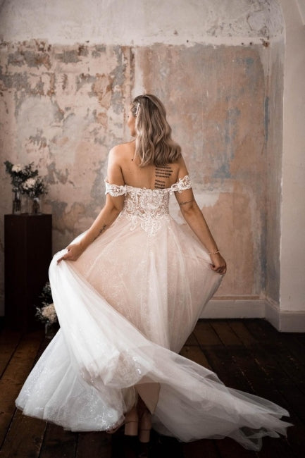 Suzhoufashion Beautiful A-line Boho Wedding Dresses With Lace Off-the- –  suzhoufashion