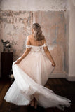 Suzhoufashion Beautiful A-line Boho Wedding Dresses With Lace Off-the-shoulder
