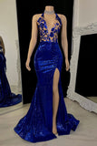 Suzhoufashion Beautiful V-neck Split Sleeveless Prom Dress With Lace Long Mermaid