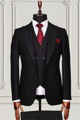 Suzhoufashion Black Close Fitting Three Pieces Men Suits For Prom