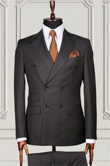 Suzhoufashion Black Formal Peaked Lapel Two Pieces Men Suits