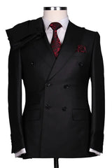 Suzhoufashion Black Peaked Lapel Best Fitted Formal Men Suits