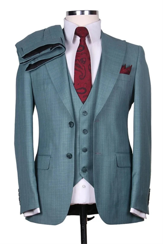 Suzhoufashion Blue Three Pieces Best Fitted Prom Outfits For Men