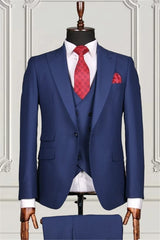 Suzhoufashion Blue Three Pieces Slim Fit Business Men Suits