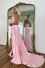 Suzhoufashion Blush Pink Corset Long Beaded Prom Dress With Rhinestone Details Formal Evening Gown