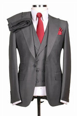 Suzhoufashion Brigette Dark Brown Three Pieces Slim Fit Men Suits