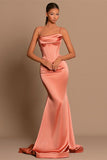 Suzhoufashion Charming Coral Spaghetti-Straps Evening Prom Dresses Mermaid Sleeveless