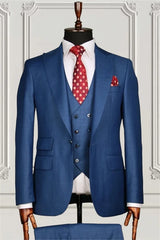 Suzhoufashion Classic Grey Blue Three Pieces Formal Business Men Suits