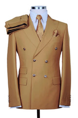 Suzhoufashion Consepcion Purple Three Pieces Peaked Lapel Prom Men Suits