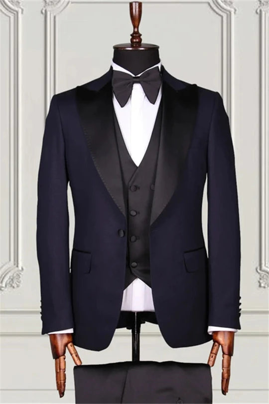 Suzhoufashion Dark Navy Single Breasted Slim Fit Men Suits