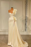 Suzhoufashion Designer Ruffles Split Wedding Dress With Glitter Long White One Shoulder