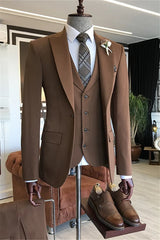 Suzhoufashion Detrell Newest White White Shawl Lapel Three Pieces Men Suits