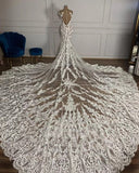 Suzhoufashion Elegant Jewel Garden Sleeveless Mermaid Tulle Wedding Dress with Appliques