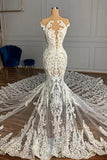 Suzhoufashion Elegant Jewel Garden Sleeveless Mermaid Tulle Wedding Dress with Appliques