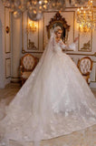 Suzhoufashion Elegant Sweetheart Ball Gown Lace Wedding Gowns Bridal Dresses With Long Sleeves