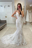 Suzhoufashion Elegant V-Neck Spaghetti-Straps Lace Sleeveless Bridal Dresses