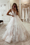 Suzhoufashion Fabulous V-Neck Straps Appliques Bridal Dresses Lace Appliques
