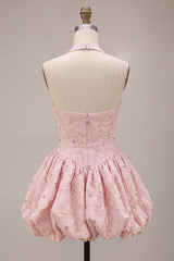 Suzhoufashion Floral Pink A-Line Beaded Short Corset Homecoming Dress
