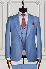 Suzhoufashion Formal Blue Slim Fit Men Suits