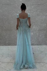 Suzhoufashion Gorgeous A Line Sweetheart Light Green Long Prom Dress With Appliques Formal Evening Gown
