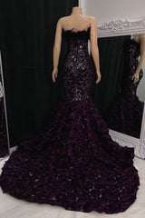 Suzhoufashion Gorgeous Lace Flowers Sleeveless Prom Dress Long Mermaid