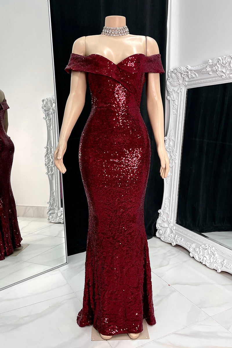 Suzhoufashion Gorgeous Off-the-shoulder Sequined Split Prom Dress Long Mermaid