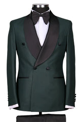 Suzhoufashion Green Bespoke Double Breasted Close Fitting Formal Men Suits