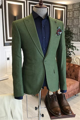 Suzhoufashion Green Single Breasted One Button Slim Fit Men Suits For Prom