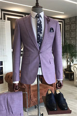 Suzhoufashion Hunter Green Peaked Lapel Slim Fit Bespoke Prom Men Suits