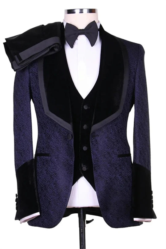 Suzhoufashion Jacquard Shawl Lapel Single Breasted Prom Men Suits