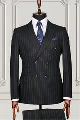 Suzhoufashion Light Coffee Best Fitted Double Breasted Peaked Lapel Men Suits