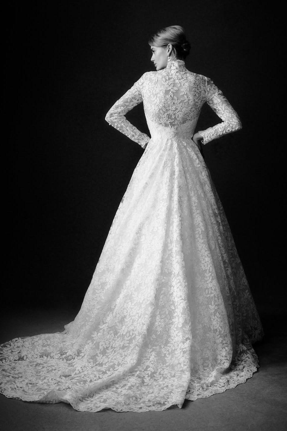 Suzhoufashion Long Sleeve Wedding Dress Lace High Neck A Line Bridal Gown