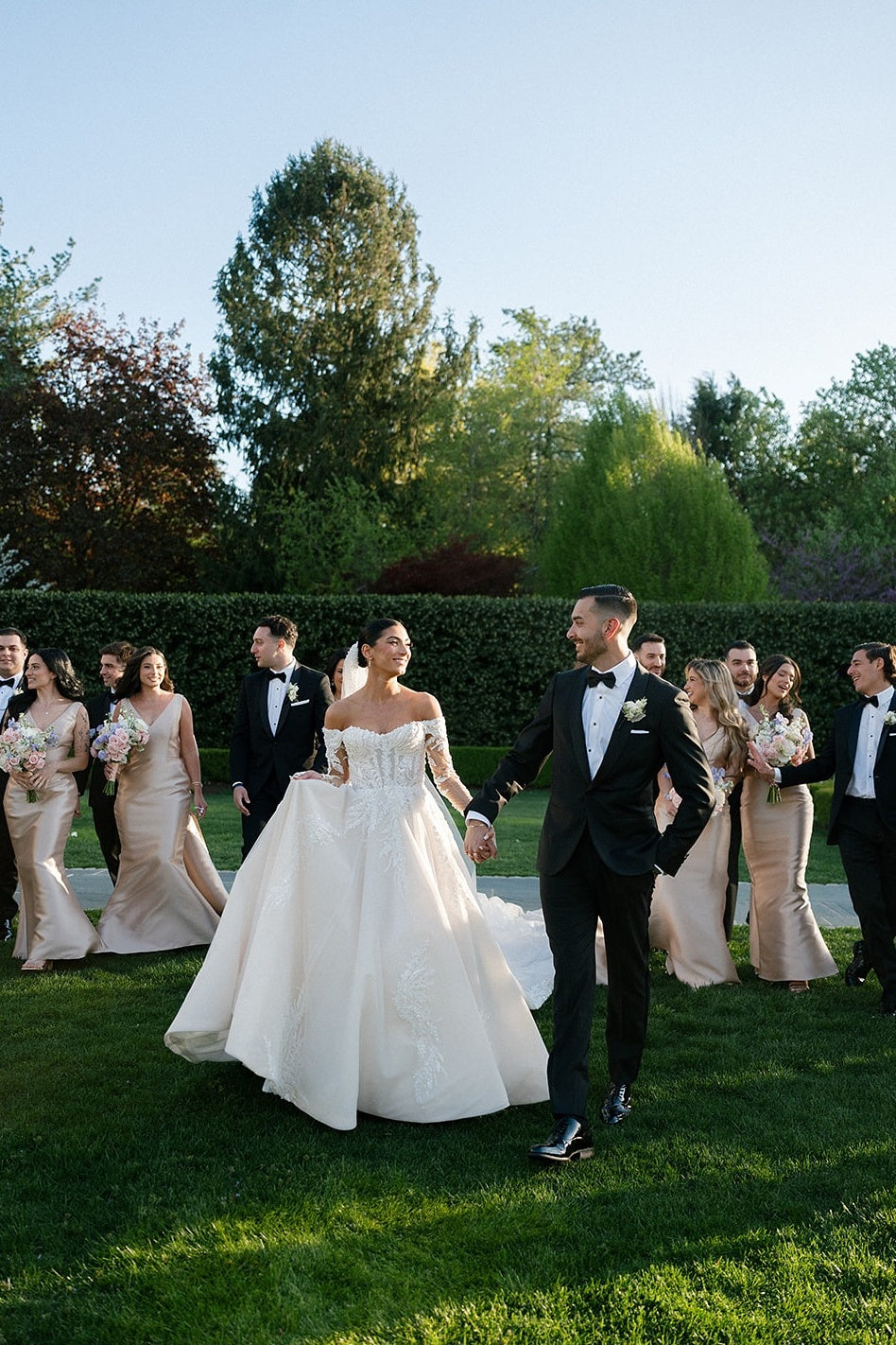 Suzhoufashion Long Sleeve Wedding Dress Off the Shoulder Beaded Lace Appliques Bridal Gown