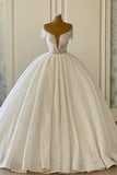 Suzhoufashion Luxurious Princess V-neck A-line Wedding Dresses With Glitter Off-the-shoulder