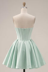 Suzhoufashion Mint Green Strapless Corset A-Line Short Homecoming Dress