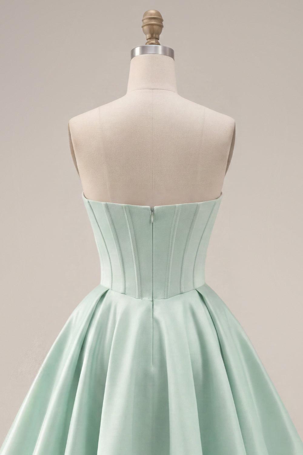 Suzhoufashion Mint Green Strapless Corset A-Line Short Homecoming Dress