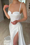 Suzhoufashion Modern Ivory Sweetheart Mermaid Evening Prom Dresses with high split