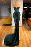 Suzhoufashion New Arrival Dark Green Spaghetti-Straps Mermaid Evening Prom Dresses With Beadings