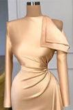 Suzhoufashion New Arrival Long Sleeves Champagne Mermaid Evening Prom Dresses High Neck