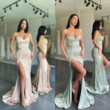 Suzhoufashion New Arrival Sweetheart Mermaid Long Evening Prom Dresses With Side Slit