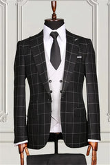 Suzhoufashion Ocean Blue Close Fitting Peaked Lapel Men Suits For Business
